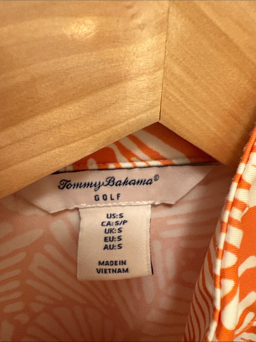Tommy Bahama Golf Short-Sleeve Shirt - Orange & White size Small